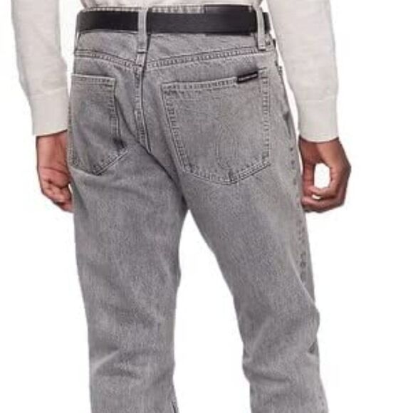 Calvin Klein Men's Slim-Straight Fit Stretch Palmer Grey Jeans - Picture 4 of 7